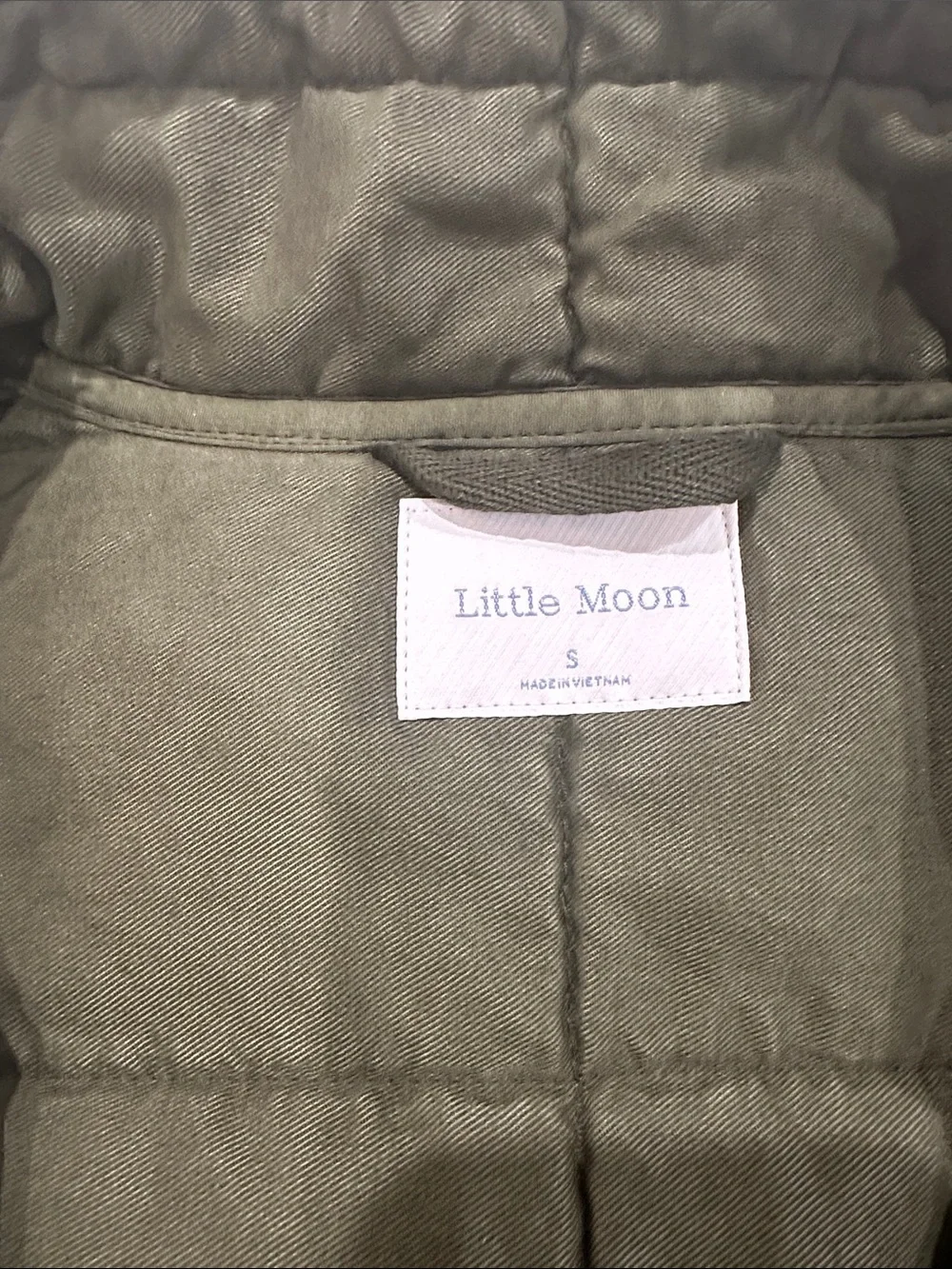Little Moon Olive Green Quilted Jacket